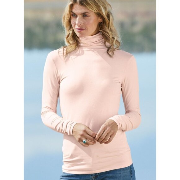 Peruvian Connection Size M Extreme T-Neck Turtleneck Pima Cotton Stretch Fitted - Picture 1 of 8